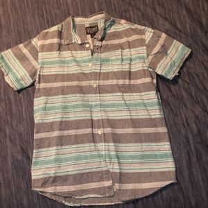 Striped Short Sleeve Button Up